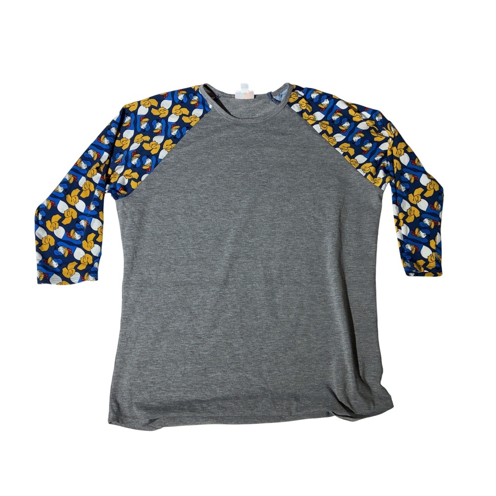 LuLaRoe‎ Disney Randy Baseball Tee Womens XL Donald Duck Raglan 3/4 Sleeve Shirt